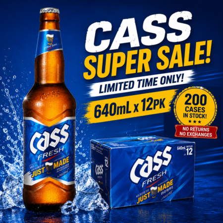 Cass Korean Beer Big Bottle (640ml, 12pk)